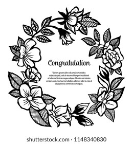 Floral frame design congratulation card collection vector illustration