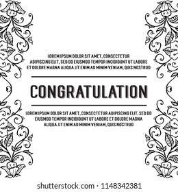 Floral frame design congratulation card collection vector illustration