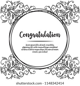 Floral frame design congratulation card collection vector illustration
