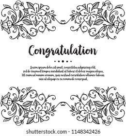 Floral frame design congratulation card collection vector illustration