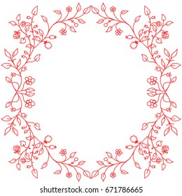 Floral Frame for design of monograms, invitations, frames, menus, labels and websites. Graphic elements for design of catalogs and brochures of cafes, boutiques. Vector illustration