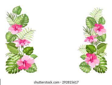 Floral frame design for print. Elegant card patern. Vector illustration.