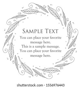Floral frame design, romantic and curly design material, Easter decoration