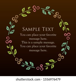 Floral frame design, romantic and curly design material, Easter decoration