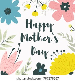 Floral frame for design save the date cards, invitations, posters and birthday decorations. Vector spring border.