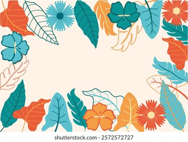 Floral Frame Design Spring background of Flowers