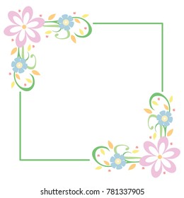 Floral Frame Design Vector