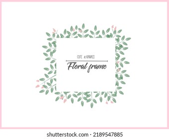 Ilustración vectorial de diseño de marco floral