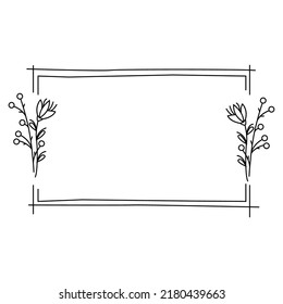 Blumenrahmen-Design-Vektorgrafik auf weißem Hintergrund.