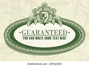 Floral frame in dollar style for retro label design