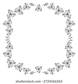 Floral frame with doodle ornaments vector illustration 