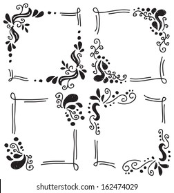 floral frame in doodle style