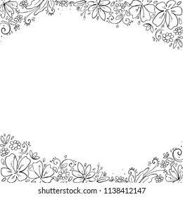 floral frame drawing