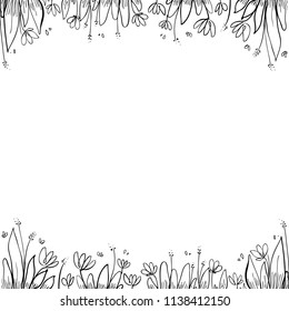 floral frame drawing