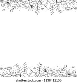 floral frame drawing