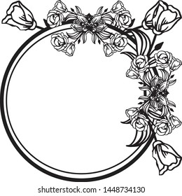 Floral frame elegant, various birthday of greeting card. Vector