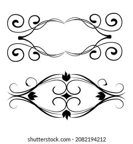 Floral Frame element icon set free vector image