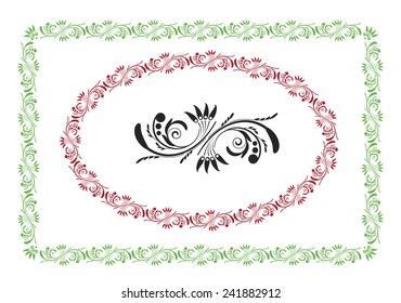 Floral frame and element, vignette, various shapes