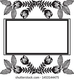 Floral frame with feature unique, for various design of cards. Vector