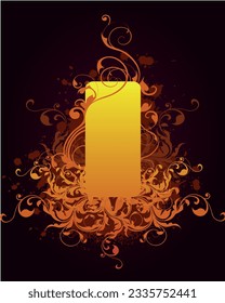 floral frame and fiery colors