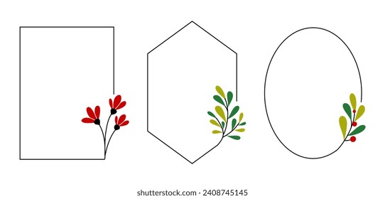 Floral frame , flower frames , decorative frame, minimal frames vector ornament illustration joyful creations	