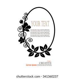 floral frame .flower with frame.vector   illustration. 