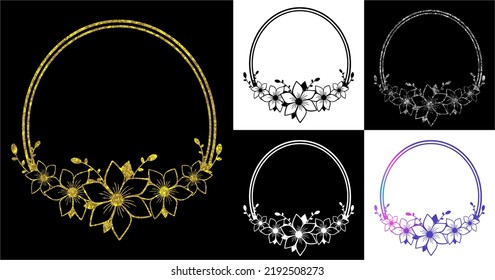 Floral Frame, Flower Frame, Monogram Frame Vector Design