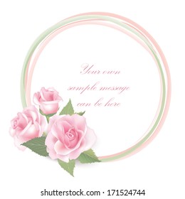 Floral frame. Flower rose vector spring background.