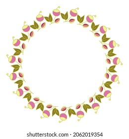 Floral frame. Flowers and leaves. Vector. Colorful element for design in doodle style.
