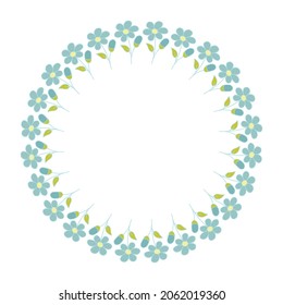 Floral frame. Flowers and leaves. Vector. Colorful element for design in doodle style.
