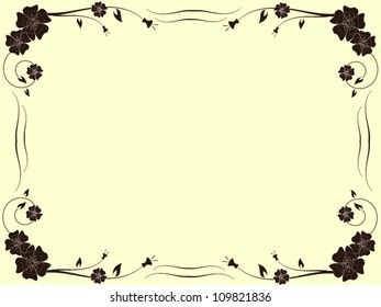 floral frame with flowers and vintage elements
