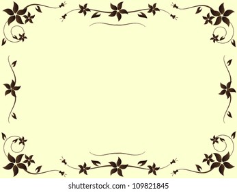 floral frame with flowers and vintage elements