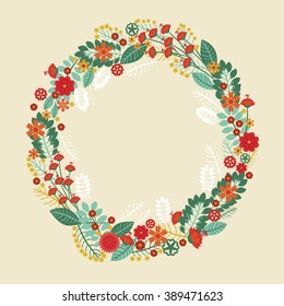 Floral frame in the form of a wreath