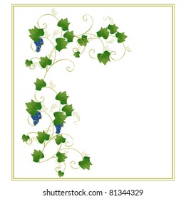 Floral frame with grapes
