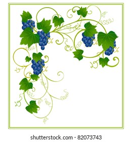 Floral frame with grapes