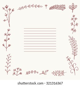 Floral frame graphic set