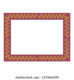 floral frame. green and orange leafy frame. vector frame