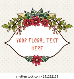 Floral frame. Greeting card, invitation, cover. Vector file has few layers for easy using.