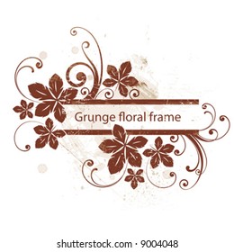 Floral frame.
Grunge elements on the separate layer.