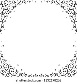 floral frame hand drawn