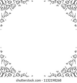 floral frame hand drawn