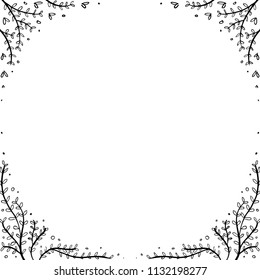 floral frame hand drawn