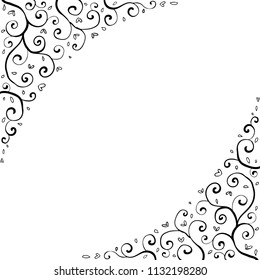 floral frame hand drawn