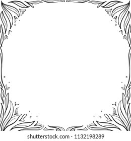 floral frame hand drawn
