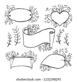 floral frame hand drawn