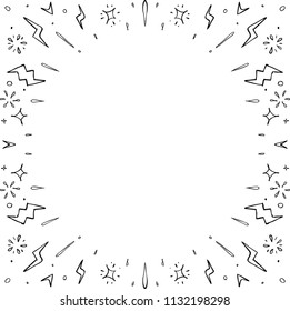 floral frame hand drawn