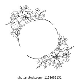 floral frame hand drawn