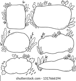 Floral frame hand drawn