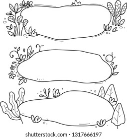Floral frame hand drawn