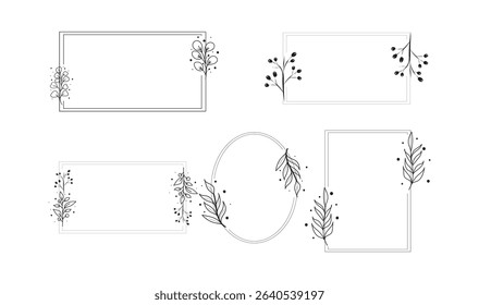 Floral Frame hand drawn, flower frame illustration.